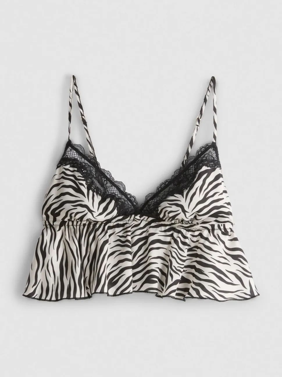 Fließender Bralette-BH mit Zebramuster