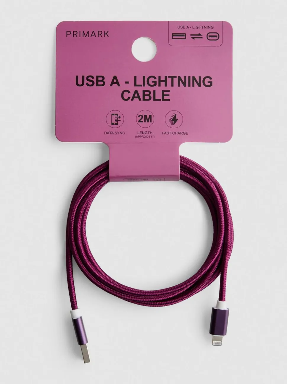 Geflochtenes USB-A- auf Lightning-Kabel, 2 m
