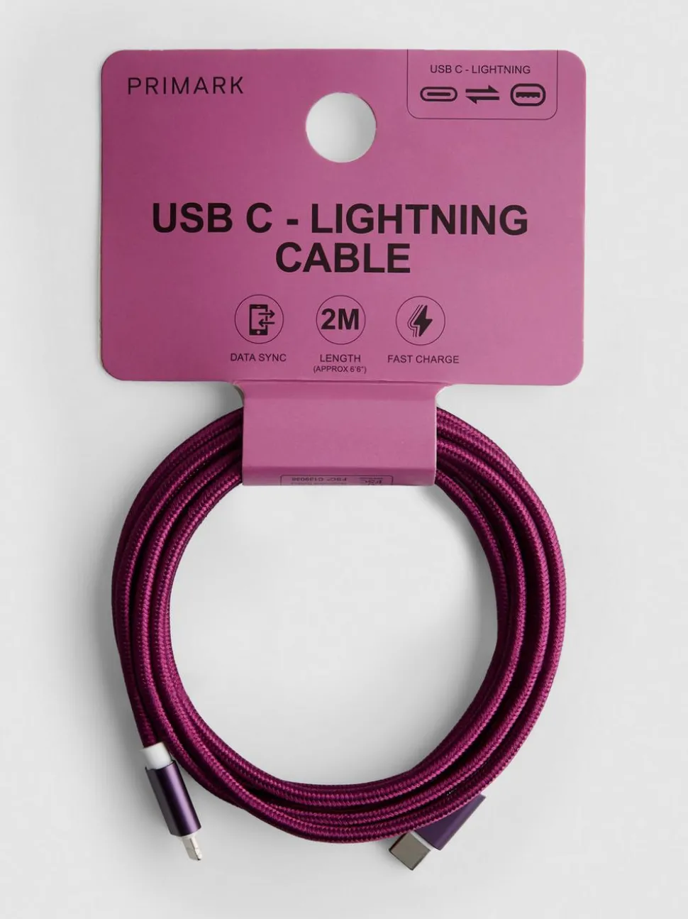 Geflochtenes USB-C- auf Lightning-Kabel, 2 m