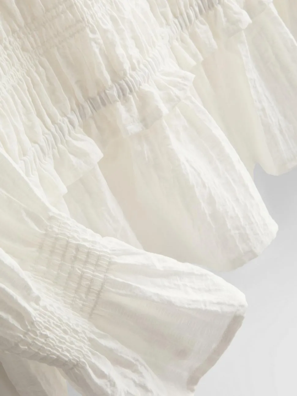Gekräuselte Bluse mit Schößchensaum
