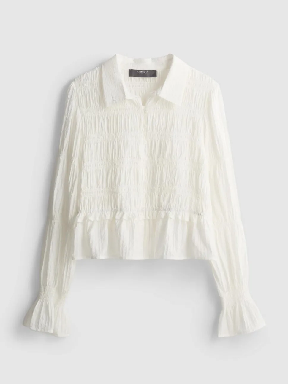 Gekräuselte Bluse mit Schößchensaum