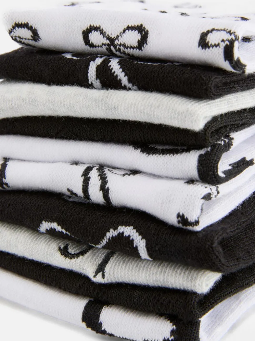 Gemusterte Crew-Socken mit Schleifendesign, 5er-Pack