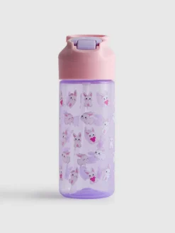 Gemusterte Trinkflasche mit Pop-Up-Strohhalm
