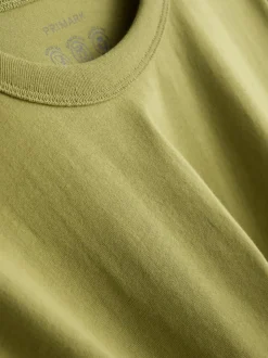 Gerade geschnittenes Baumwoll-T-Shirt mit Rundhalsausschnitt
