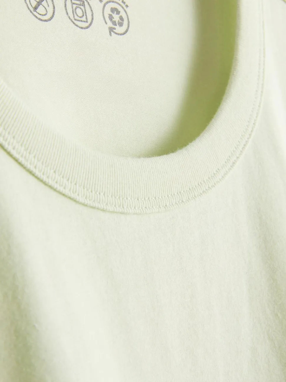 Gerade geschnittenes Baumwoll-T-Shirt mit Rundhalsausschnitt