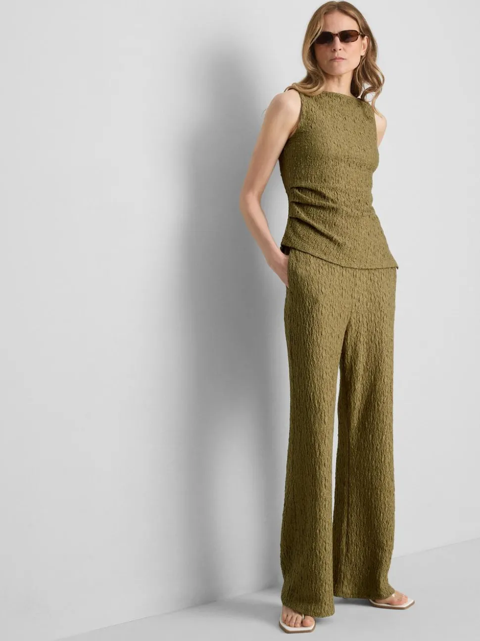 Gerafftes Top in Knitteroptik