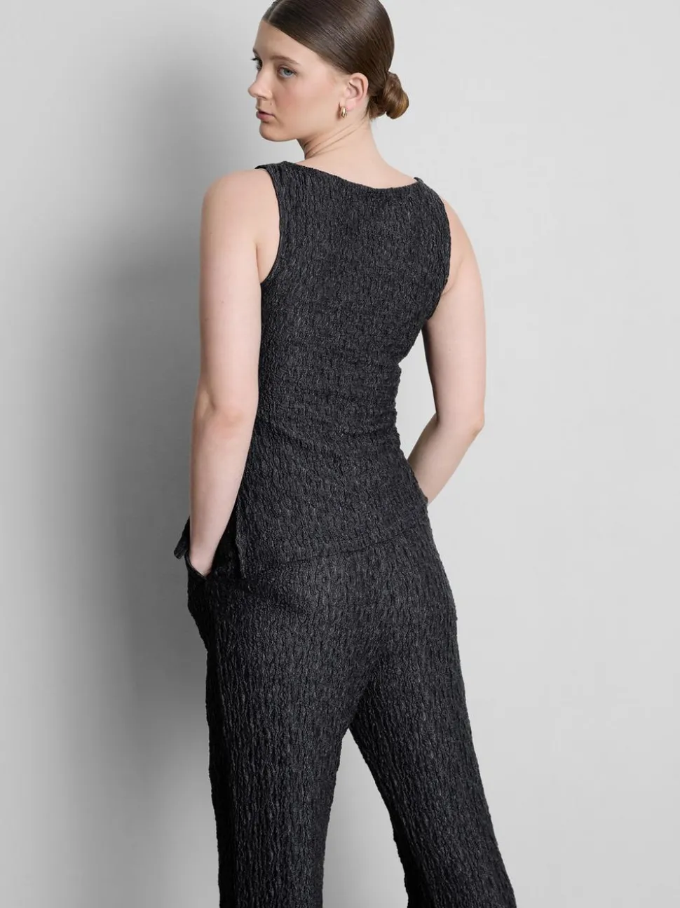 Gerafftes Top in Knitteroptik