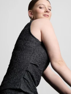 Gerafftes Top in Knitteroptik