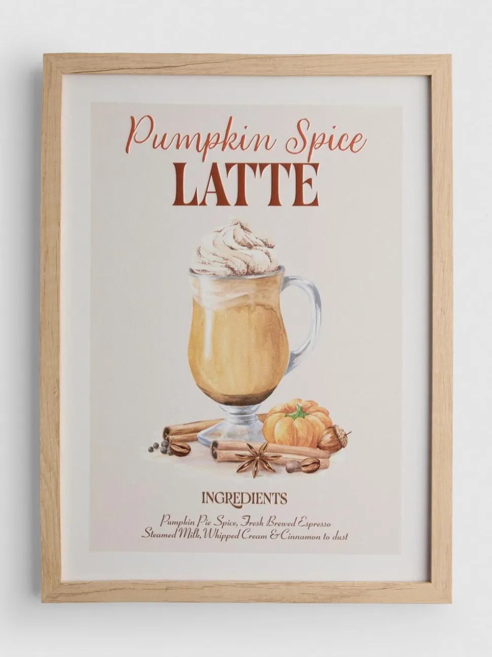 Gerahmter „Pumpkin Spice Latte“-Wandschmuck