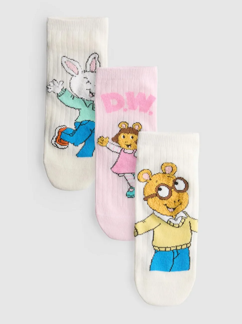 Gerippte „Arthur“ Sneakersocken, 3er-Pack