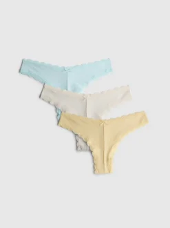 Gerippte Brazil-Slips aus Mikrofaser, 3er-Pack
