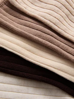 Gerippte Crew-Socken, 5er-Pack