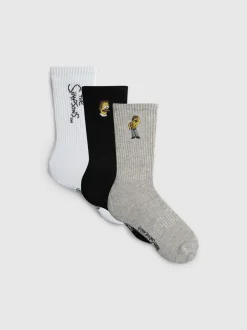 Gerippte „Die Simpsons Ned“ Socken, 3er-Pack