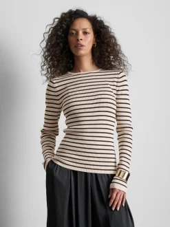 Gerippter Pullover mit Rundhalsausschnitt