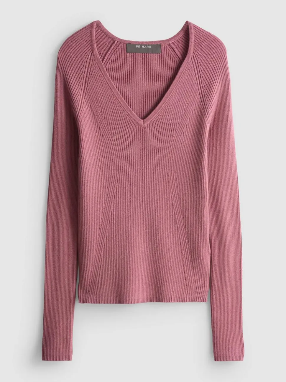Gerippter Pullover mit V-Ausschnitt