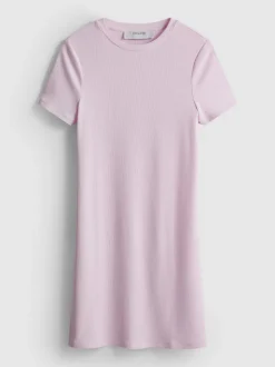 Geripptes Bodycon-T-Shirt-Kleid in Minilänge