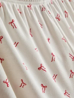 Gerippte Schlafanzugshorts mit Print