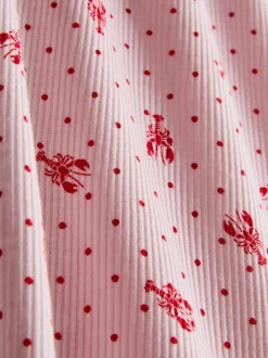 Gerippte Schlafanzugshorts mit Print