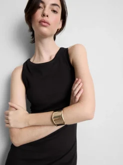 Geripptes Midikleid mit integriertem BH