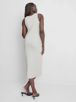 Geripptes Midikleid mit integriertem BH