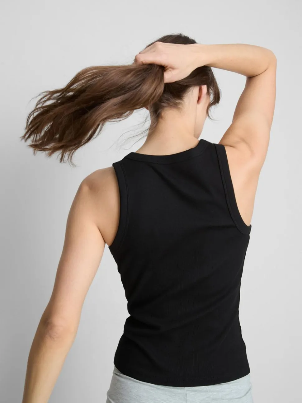 Geripptes Racerback-Top mit hohem Baumwollanteil