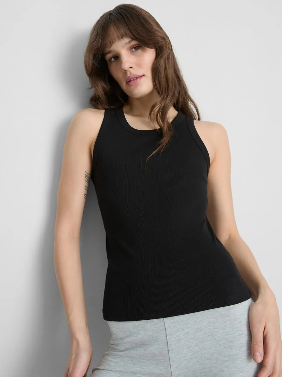 Geripptes Racerback-Top mit hohem Baumwollanteil
