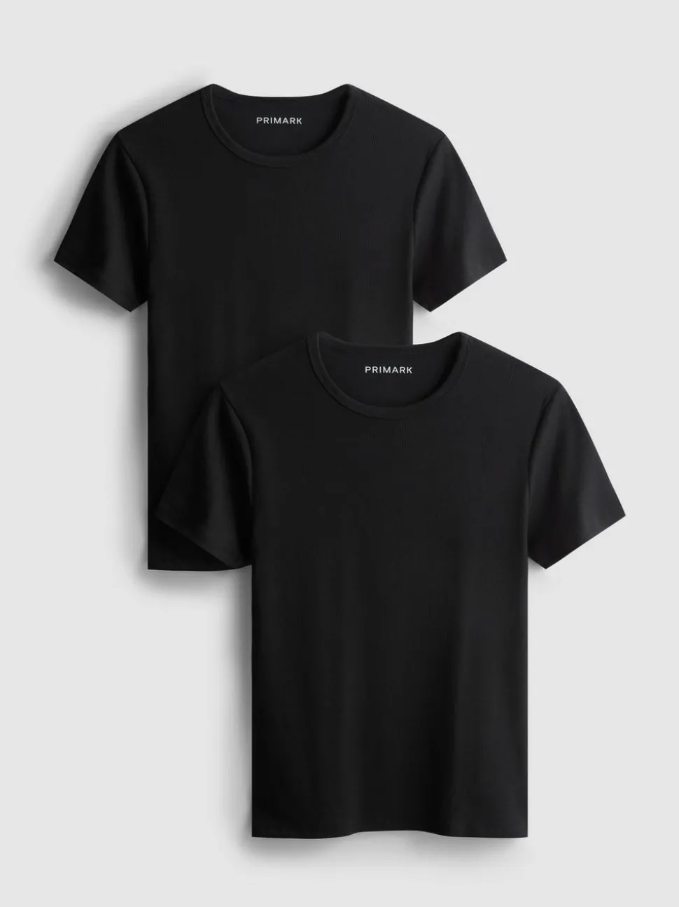 Geripptes T-Shirt, 2er-Pack