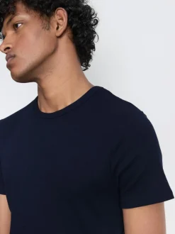 Geripptes T-Shirt, 2er-Pack