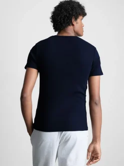 Geripptes T-Shirt, 2er-Pack