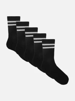 Gestreifte Crew-Socken, 5er-Pack