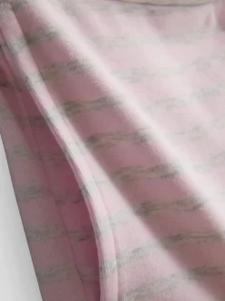 Gestreifte „Love To Lounge“ Schlafanzugshorts mit Umschlag
