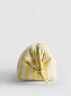 Gestreifte Mini-Make-up-Tasche aus Frottee