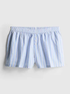 Gestreifte Oxford-Schlafanzugshorts aus Baumwolle