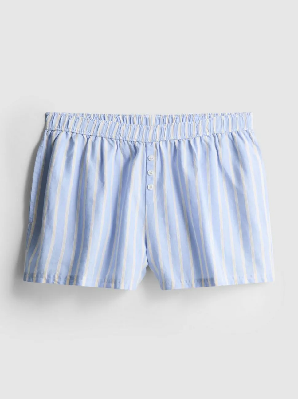 Gestreifte Oxford-Schlafanzugshorts aus Baumwolle