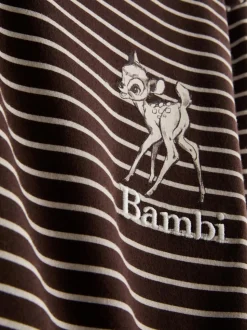 Gestreifter „Disney Bambi“ Schlafanzug aus Baumwolle mit Shorts