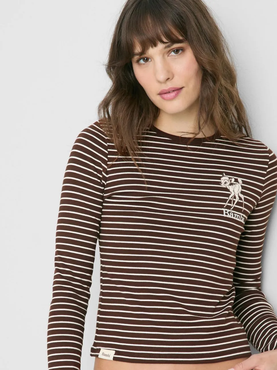 Gestreifter „Disney Bambi“ Schlafanzug aus Baumwolle mit Shorts