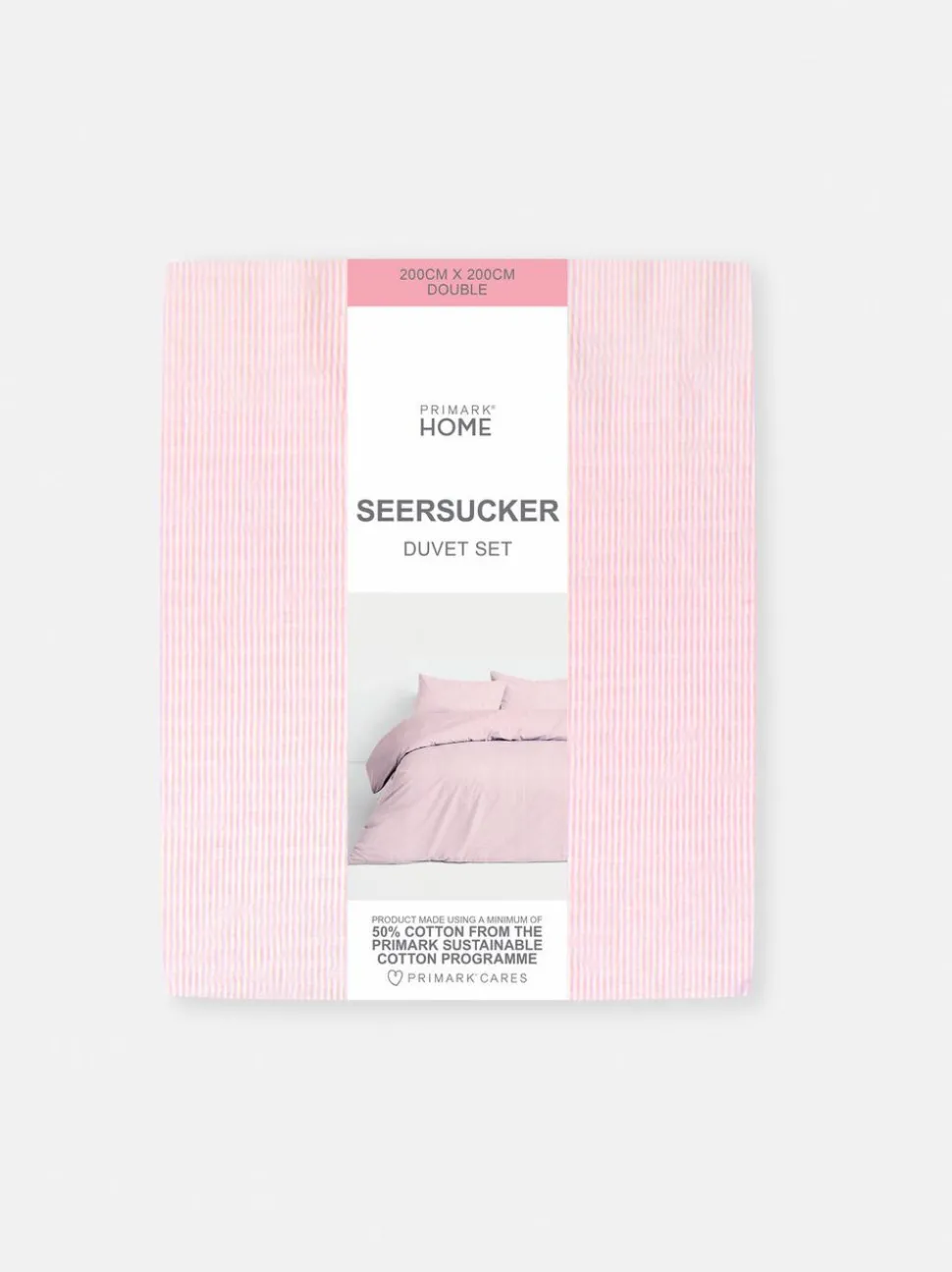 Gestreiftes Bettwäscheset aus Seersucker, Doppelbett