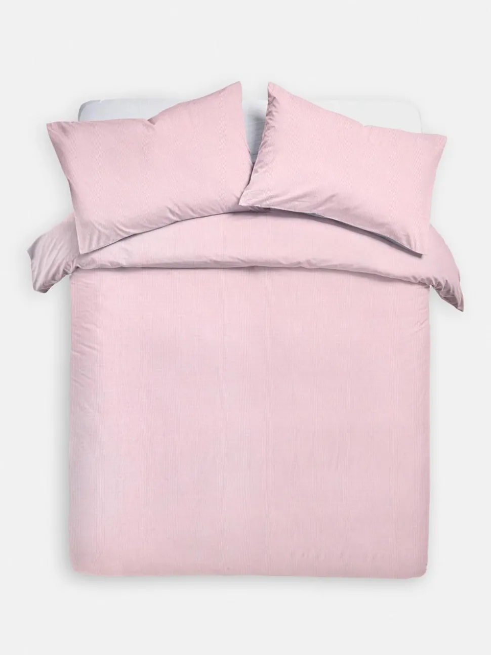 Gestreiftes Bettwäscheset aus Seersucker, Doppelbett