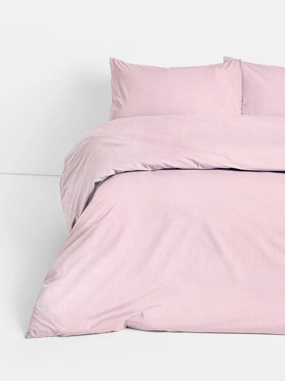 Gestreiftes Bettwäscheset aus Seersucker, Doppelbett
