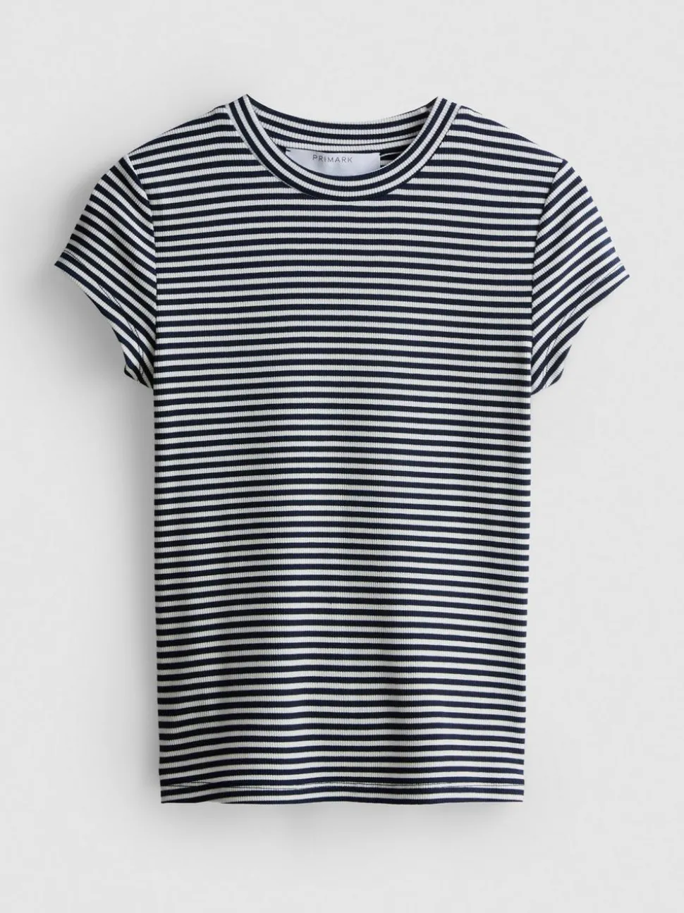Gestreiftes, geripptes T-Shirt mit Flügelärmeln