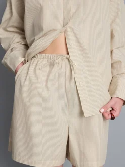 Gestreifte Shorts aus Baumwollpopeline
