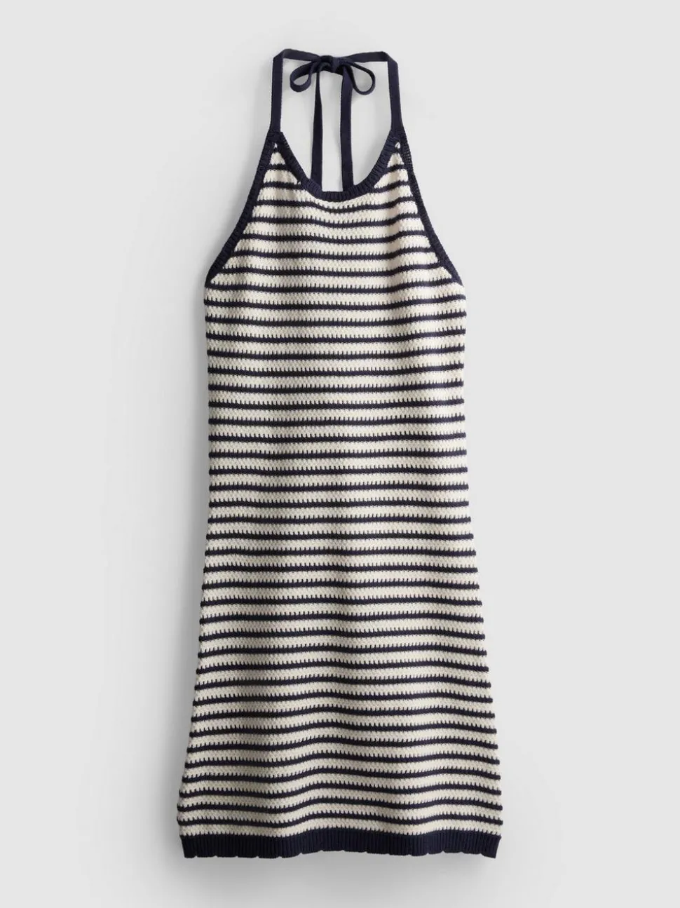 Gestreiftes Strickkleid mit Neckholder