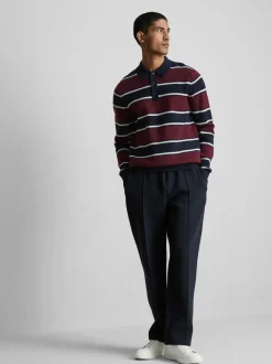 Gestrickter Polopullover mit Streifen
