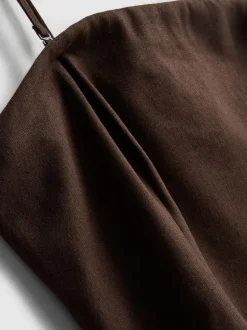 Gestuftes „The Edit“ Midikleid aus Leinengemisch