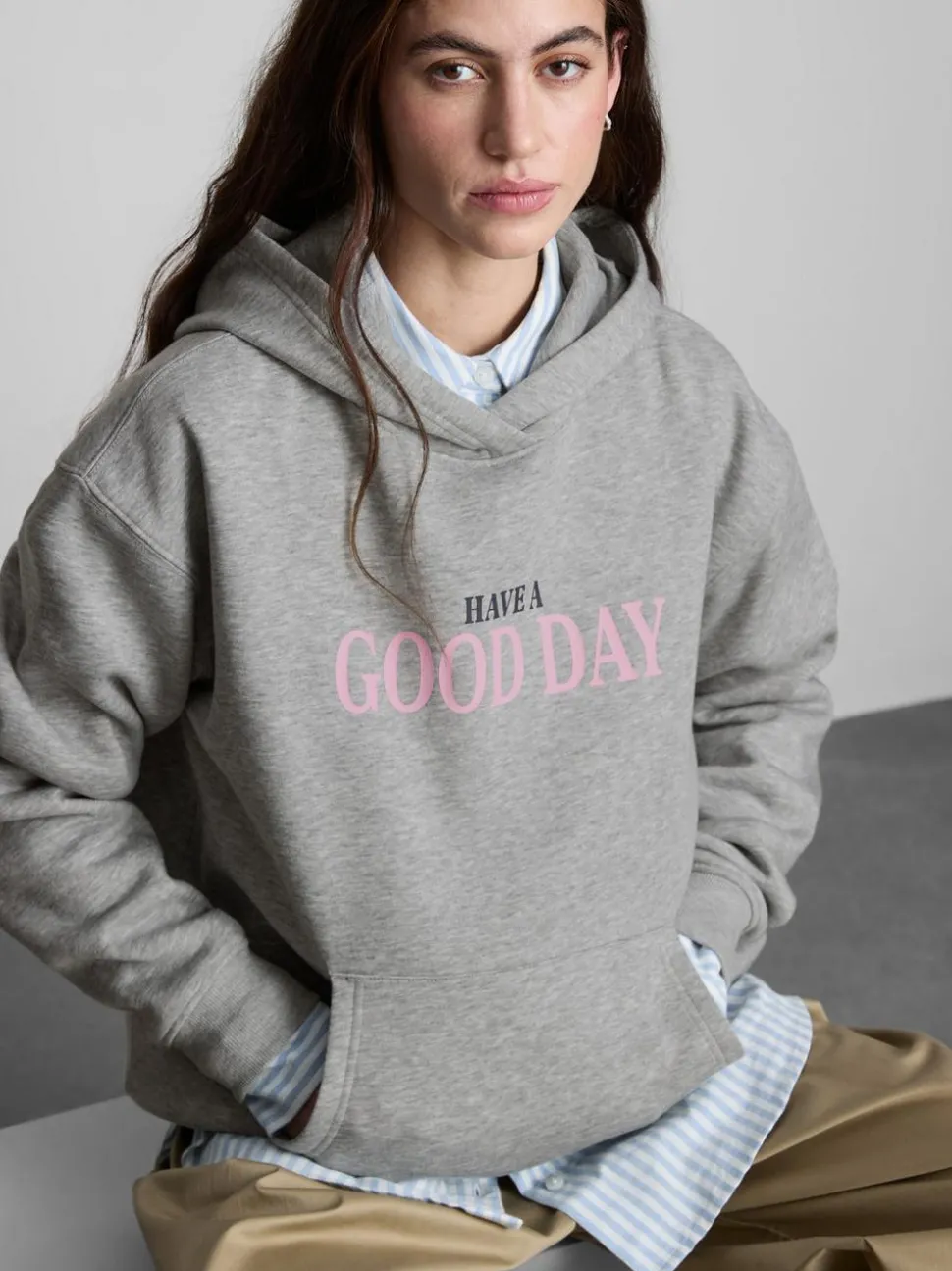 Grafik-Hoodie aus Baumwollmischung