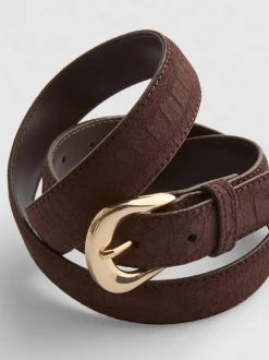 Gürtel in Kroko-Optik mit Schnalle