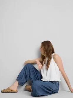 Haremshose aus Baumwoll-Denim
