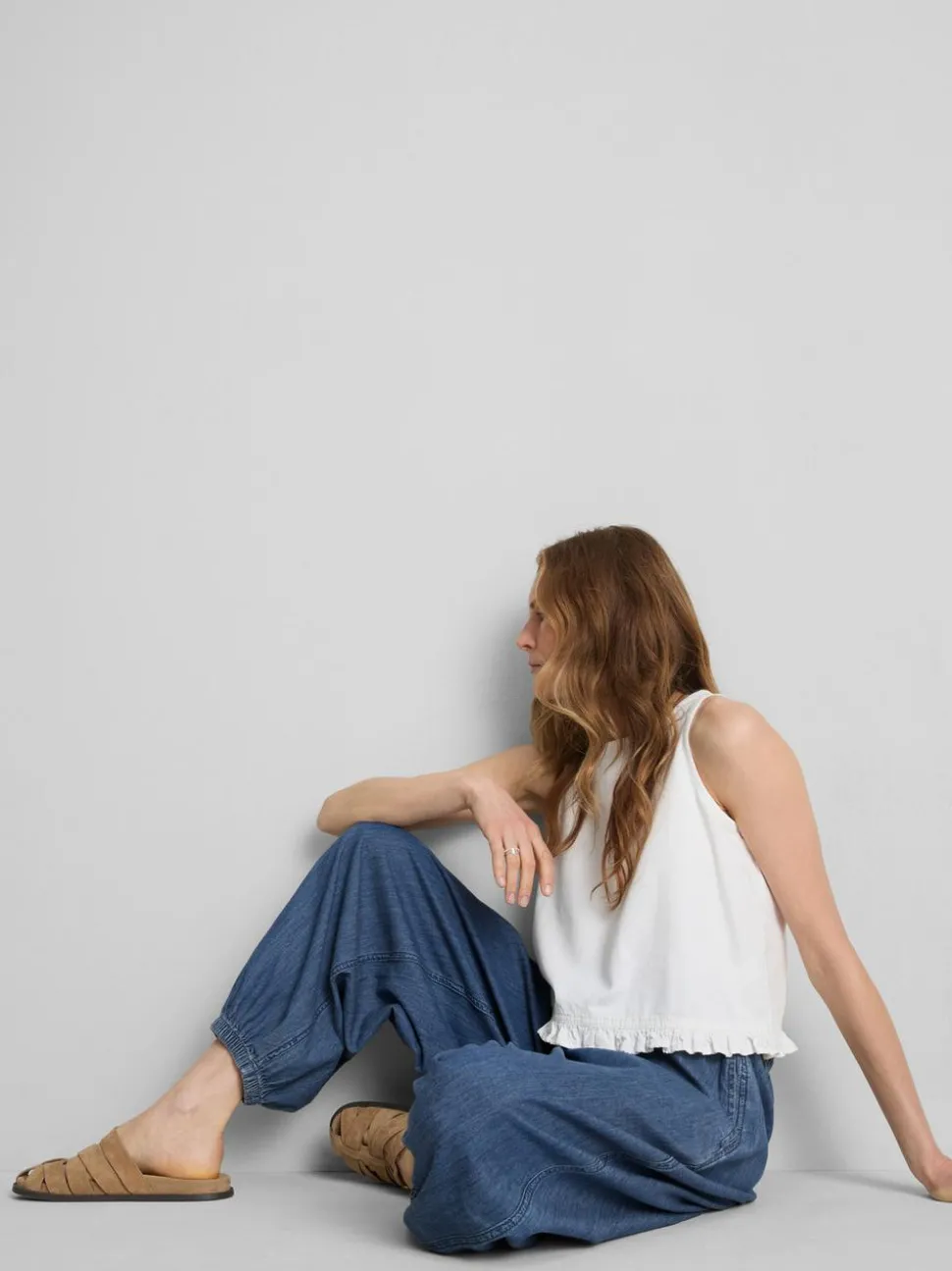 Haremshose aus Baumwoll-Denim