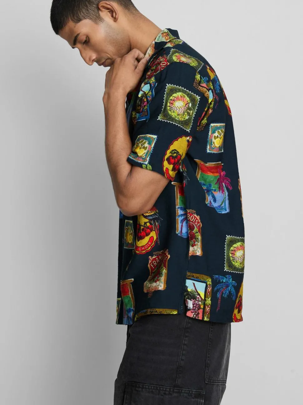 Hemd mit Reverskragen und Resort-Print