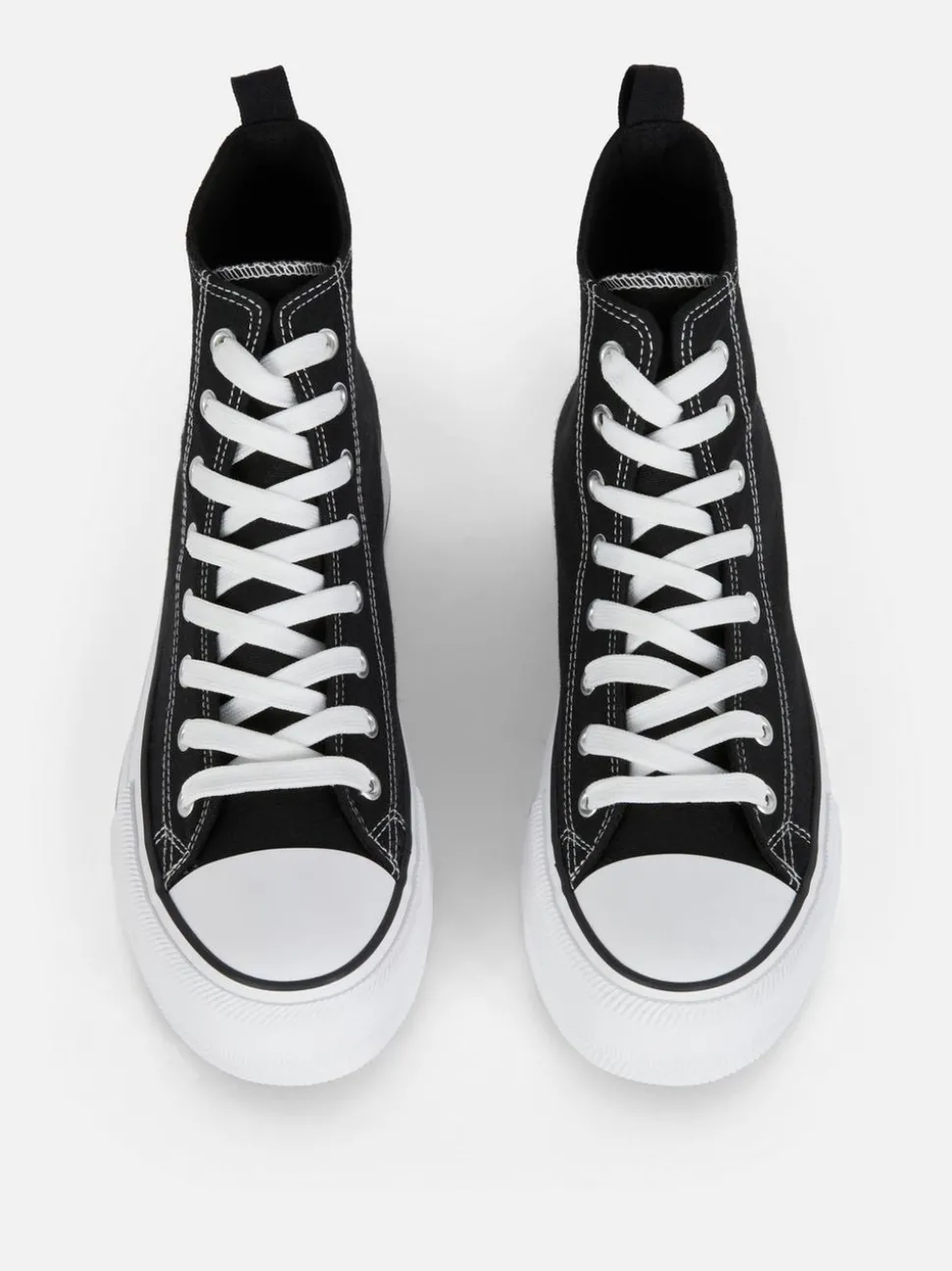 High-Top-Sneaker aus Canvas mit flacher Plateausohle